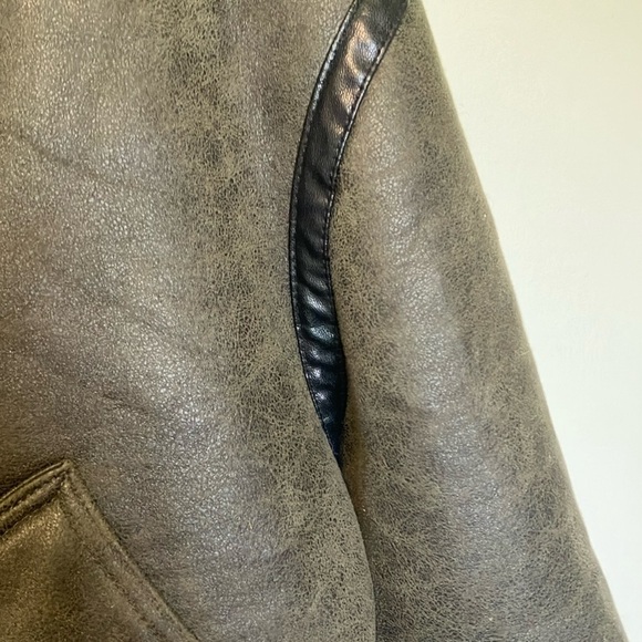 Zara Bloggers Favorite Dark Green Faux Shearling Jacket - Picture 5 of 6